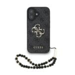 Guess PU 4G Metal Logo Strap Black Kryt iPhone 16