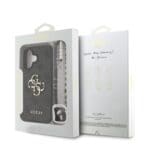 Guess PU 4G Metal Logo Strap Black Kryt iPhone 16