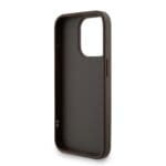 Guess PU 4G Metal Logo Strap Brown Kryt iPhone 15 Pro Max