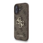Guess PU 4G Metal Logo Strap Brown Kryt iPhone 16