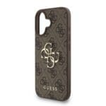 Guess PU 4G Metal Logo Strap Brown Kryt iPhone 16