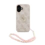 Guess PU 4G Metal Logo Strap Pink Kryt iPhone 16