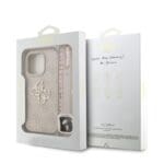 Guess PU 4G Metal Logo Strap Pink Kryt iPhone 16 Pro