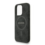 Guess PU Leather 4G Colored Ring Strap MagSafe Black Kryt iPhone 15 Pro