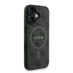 Guess PU Leather 4G Colored Ring Strap MagSafe Black Kryt iPhone 16