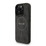 Guess PU Leather 4G Colored Ring Strap MagSafe Black Kryt iPhone 16 Pro