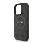 Guess PU Leather 4G Colored Ring Strap MagSafe Black Kryt iPhone 16 Pro