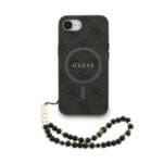 Guess PU Leather 4G Colored Ring Strap MagSafe Black Kryt iPhone 16e