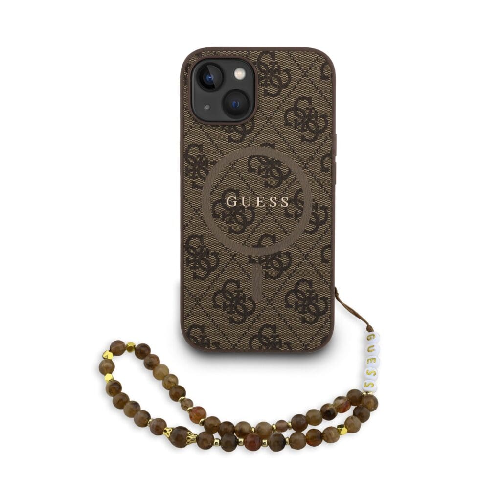 Guess PU Leather 4G Colored Ring Strap MagSafe Brown Kryt iPhone 15