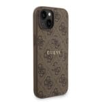 Guess PU Leather 4G Colored Ring Strap MagSafe Brown Kryt iPhone 15
