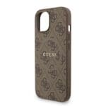 Guess PU Leather 4G Colored Ring Strap MagSafe Brown Kryt iPhone 15