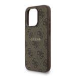 Guess PU Leather 4G Colored Ring Strap MagSafe Brown Kryt iPhone 15 Pro Max