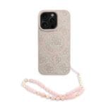 Guess PU Leather 4G Colored Ring Strap MagSafe Pink Kryt iPhone 16 Pro