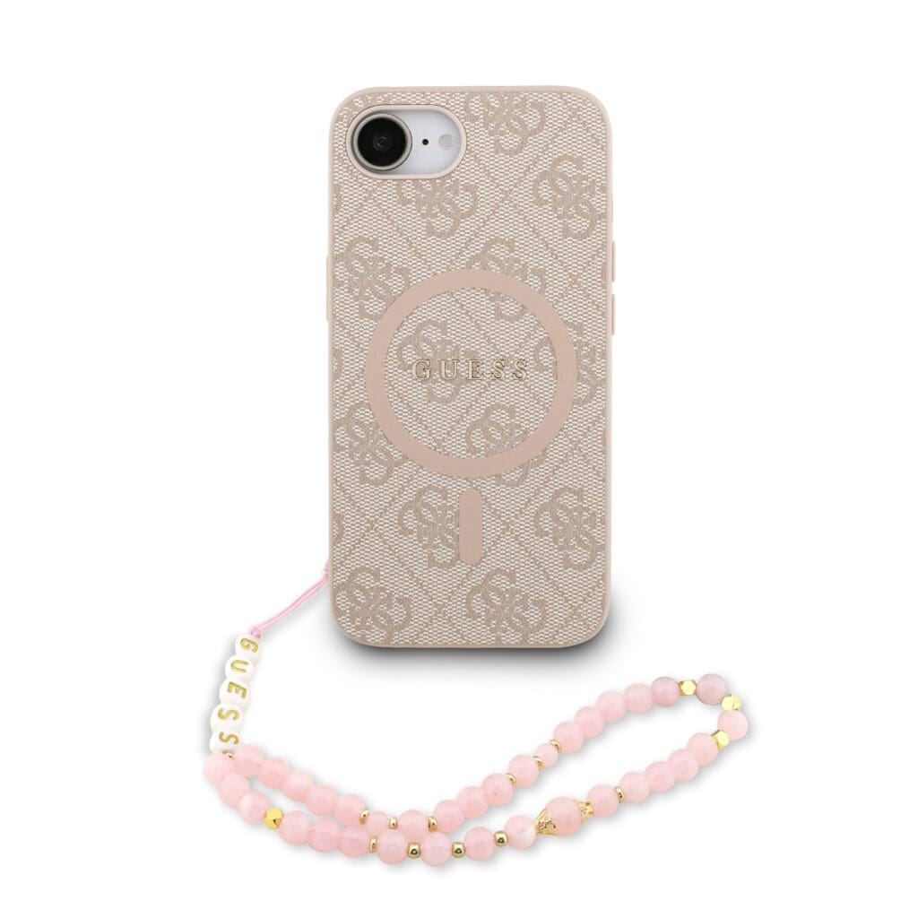Guess PU Leather 4G Colored Ring Strap MagSafe Pink Kryt iPhone 16e