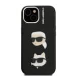 Karl Lagerfeld Grained PU K&CH Heads Black Kryt iPhone 15