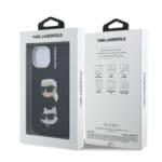 Karl Lagerfeld Grained PU K&CH Heads Black Kryt iPhone 15