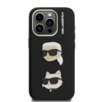 Karl Lagerfeld Grained PU K&CH Heads Black Kryt iPhone 15 Pro