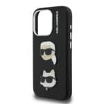 Karl Lagerfeld Grained PU K&CH Heads Black Kryt iPhone 15 Pro