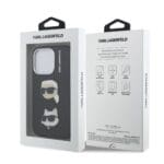Karl Lagerfeld Grained PU K&CH Heads Black Kryt iPhone 15 Pro