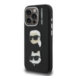 Karl Lagerfeld Grained PU K&CH Heads Black Kryt iPhone 15 Pro Max
