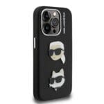 Karl Lagerfeld Grained PU K&CH Heads Black Kryt iPhone 15 Pro Max