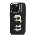 Karl Lagerfeld Grained PU K&CH Heads Black Kryt iPhone 16 Pro