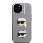 Karl Lagerfeld Grained PU K&CH Heads Grey Kryt iPhone 15