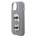 Karl Lagerfeld Grained PU K&CH Heads Grey Kryt iPhone 15