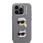 Karl Lagerfeld Grained PU K&CH Heads Grey Kryt iPhone 15 Pro