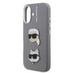 Karl Lagerfeld Grained PU K&CH Heads Grey Kryt iPhone 16