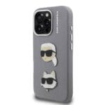 Karl Lagerfeld Grained PU K&CH Heads Grey Kryt iPhone 16 Pro