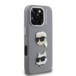 Karl Lagerfeld Grained PU K&CH Heads Grey Kryt iPhone 16 Pro Max