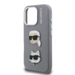 Karl Lagerfeld Grained PU K&CH Heads Grey Kryt iPhone 16 Pro Max