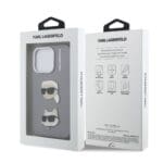 Karl Lagerfeld Grained PU K&CH Heads Grey Kryt iPhone 16 Pro Max