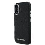 Karl Lagerfeld Grained PU Repeated Logo MagSafe Black Kryt iPhone 16