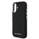 Karl Lagerfeld Grained PU Repeated Logo MagSafe Black Kryt iPhone 16