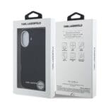 Karl Lagerfeld Grained PU Repeated Logo MagSafe Black Kryt iPhone 16