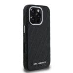 Karl Lagerfeld Grained PU Repeated Logo MagSafe Black Kryt iPhone 16 Pro