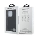 Karl Lagerfeld Grained PU Repeated Logo MagSafe Black Kryt iPhone 16 Pro