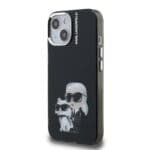 Karl Lagerfeld IML Aquarelle Karl and Choupette Black Kryt iPhone 15