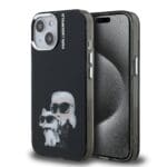 Karl Lagerfeld IML Aquarelle Karl and Choupette Black Kryt iPhone 15