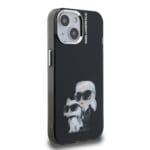 Karl Lagerfeld IML Aquarelle Karl and Choupette Black Kryt iPhone 15