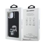Karl Lagerfeld IML Aquarelle Karl and Choupette Black Kryt iPhone 15