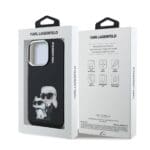 Karl Lagerfeld IML Aquarelle Karl and Choupette Black Kryt iPhone 15 Pro