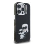 Karl Lagerfeld IML Aquarelle Karl and Choupette Black Kryt iPhone 16 Pro