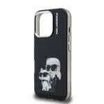 Karl Lagerfeld IML Aquarelle Karl and Choupette Black Kryt iPhone 16 Pro