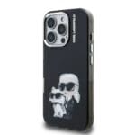 Karl Lagerfeld IML Aquarelle Karl and Choupette Black Kryt iPhone 16 Pro Max
