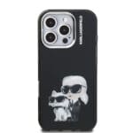 Karl Lagerfeld IML Aquarelle Karl and Choupette Black Kryt iPhone 16 Pro Max
