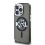 Karl Lagerfeld IML Glitter Karl and Choupette Sketch MagSafe Black Kryt iPhone 15 Pro Max
