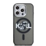 Karl Lagerfeld IML Glitter Karl and Choupette Sketch MagSafe Black Kryt iPhone 15 Pro Max